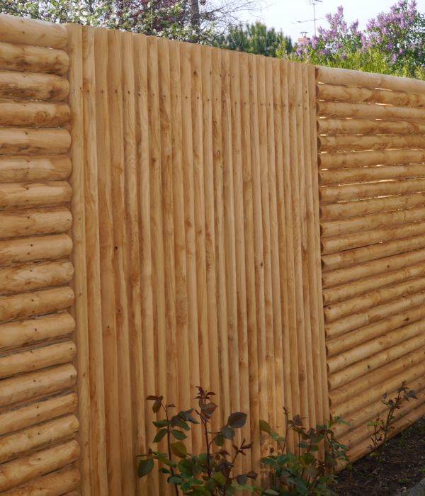 clôture jointe châtaignier fraisé barrière bois extérieur E2D 